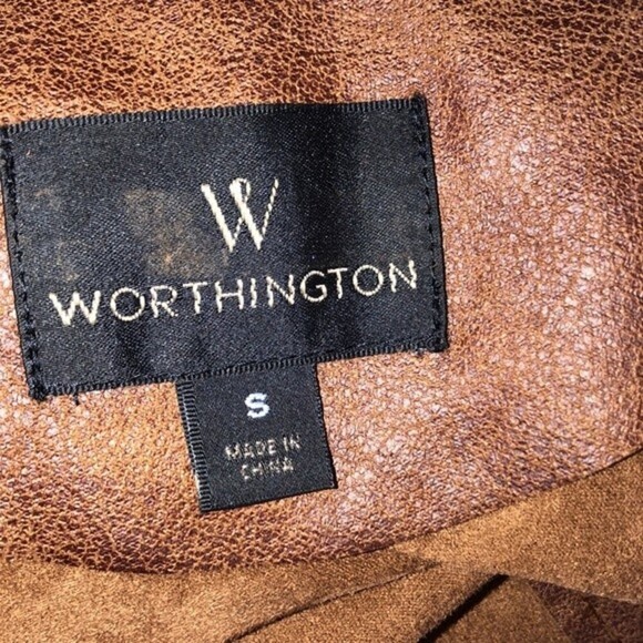 WORTHINGTON small camel brown faux suede jacket - Picture 4 of 6